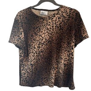 Women’s Kathie Lee leopard print top medium